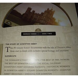 5/$25 Downton Abbey Limited Collector’s Set Replacement CD Bonus Video #2